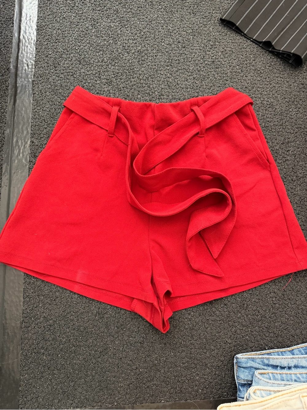Forever 21 Red High-Waist Tie Shorts